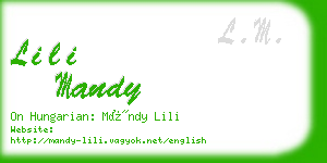 lili mandy business card